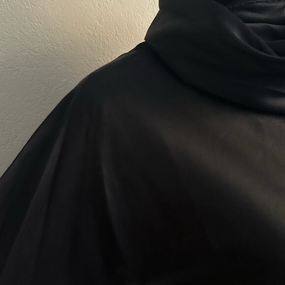 The Row Ydara Satin Blouse size US 2 Glossy Black Wrapped Neckline - Picture 7 of 14